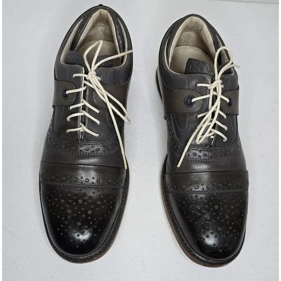Tsubo Wexler Gray Leather Cap Toe Oxfords Mens Size 9 EUR 42 Casual Lace Shoes - Picture 1 of 12